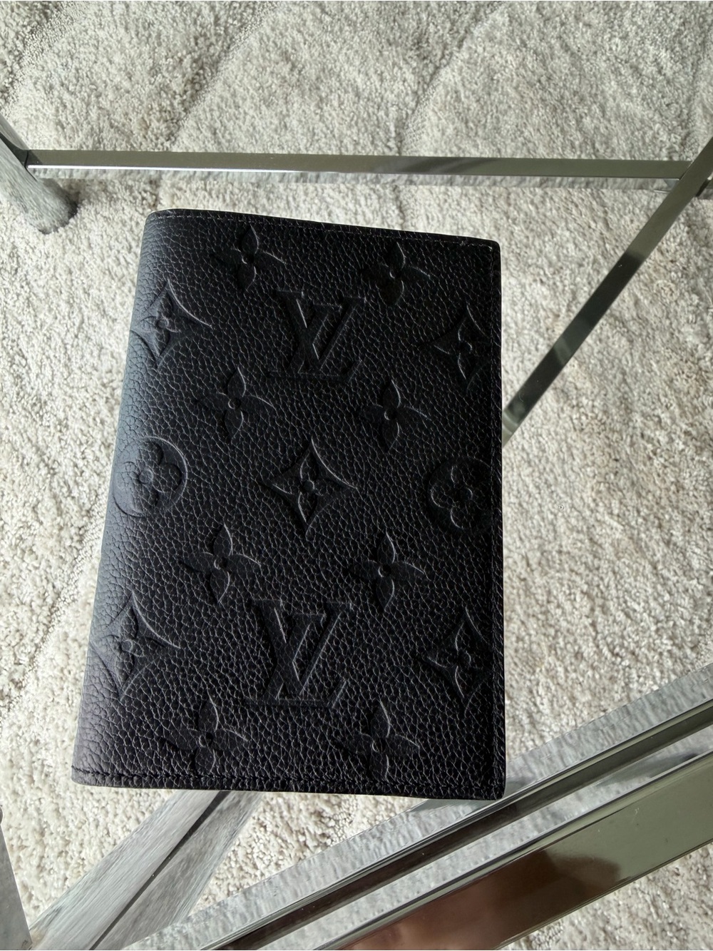 Louis Vuitton Black Monogram Empreinte Leather Passport Cover